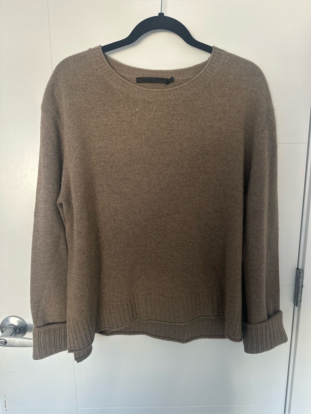 Jenni Kayne Taupe Crewneck Sweater - Wool Blend